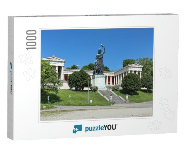 Statue of Bavaria in Front of Ruhmeshalle Hall of Fame in... Jigsaw Puzzle with 1000 pieces