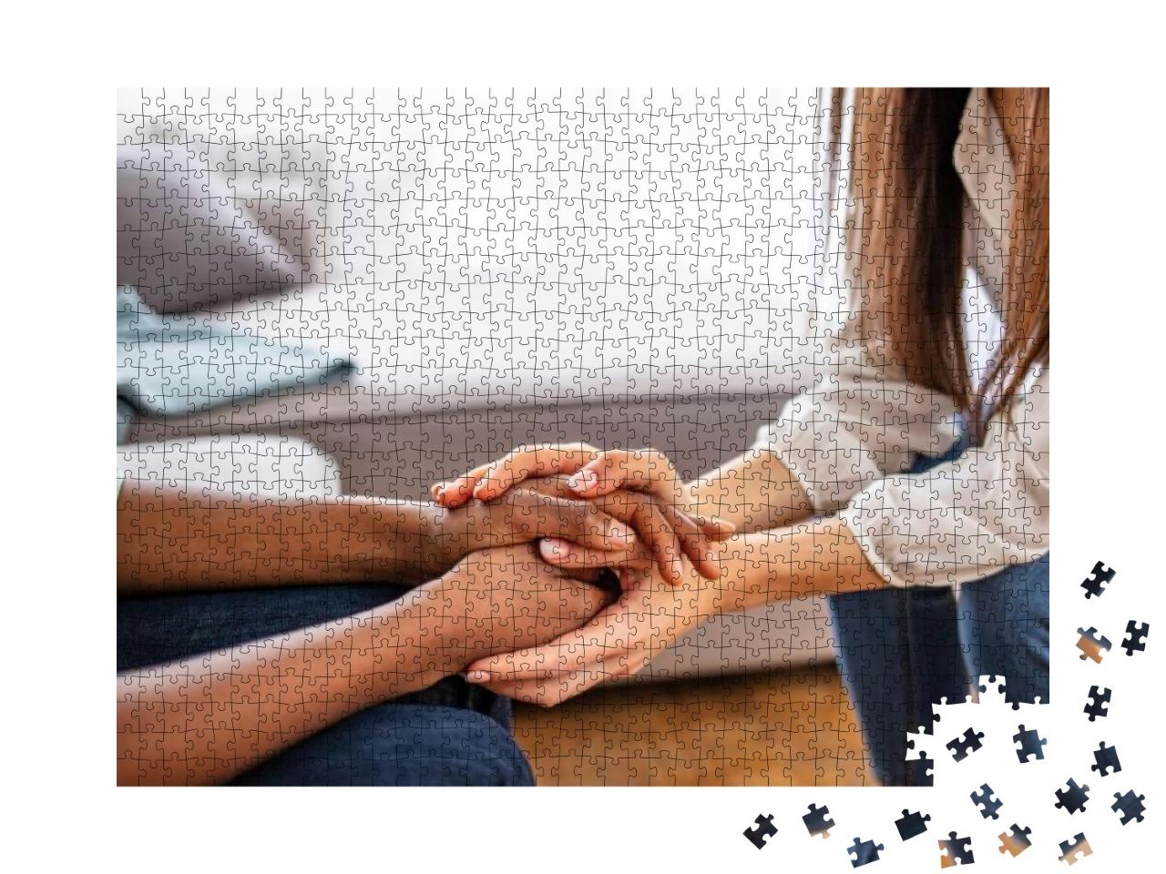 Close-Up of Psychiatrist Hands Together Holding Palm of H... Jigsaw Puzzle with 1000 pieces