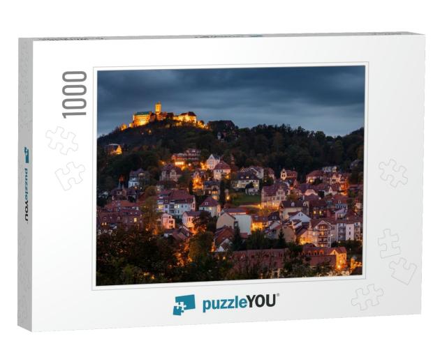 The Wartburg Castle with the City of Eisenach in Germany... Jigsaw Puzzle with 1000 pieces