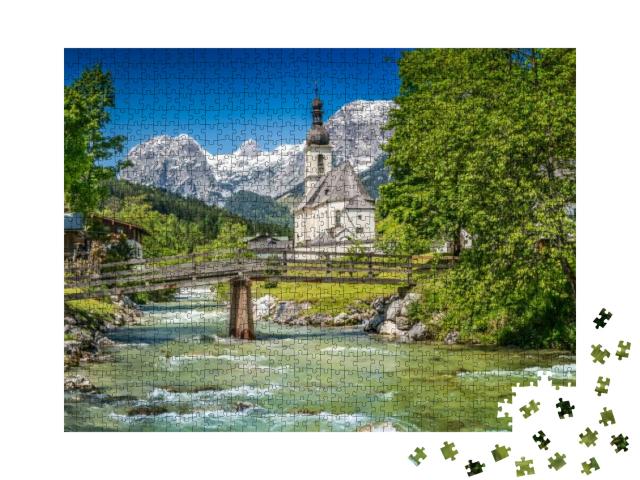 Scenic Mountain Landscape in the Bavarian Alps with Famou... Jigsaw Puzzle with 1000 pieces