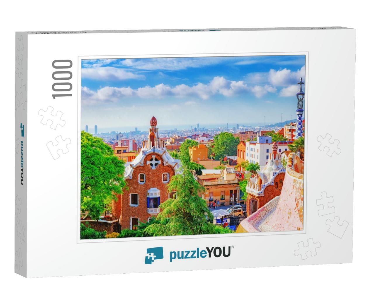 Spain, Barcelona. Fantastic View on Barcelona City Over P... Jigsaw Puzzle with 1000 pieces