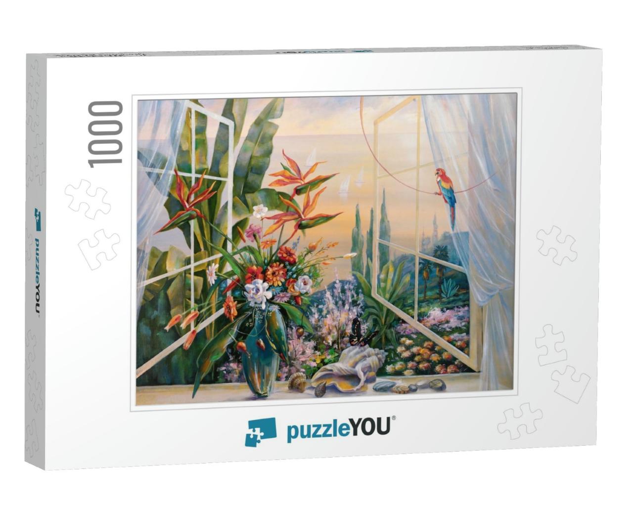 An Oil Painting on Canvas. Spring Evening in Sochi. Autho... Jigsaw Puzzle with 1000 pieces