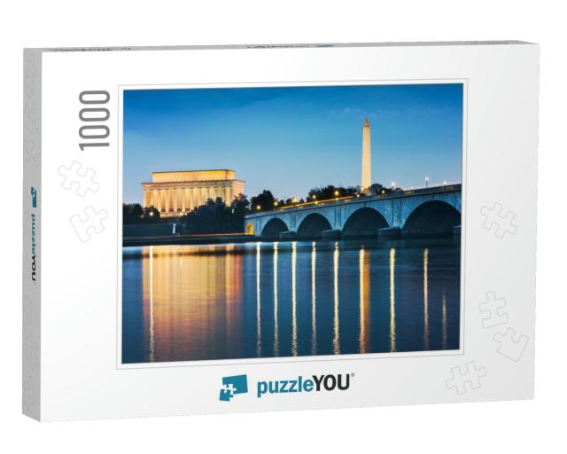 Washington Dc, USA Skyline on the Potomac River At Night... Jigsaw Puzzle with 1000 pieces