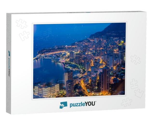 Night View of Monaco from Mountain... Jigsaw Puzzle