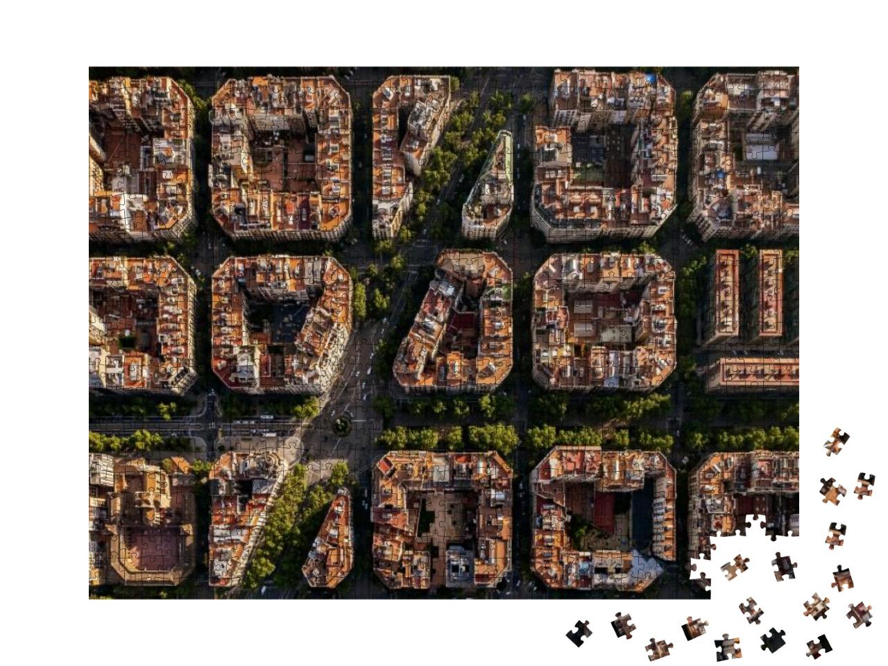 Aerial View of Typical Buildings of Barcelona Cityscape f... Jigsaw Puzzle with 1000 pieces