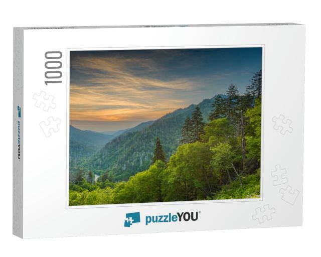 Sunset At the Newfound Gap in the Great Smoky Mountains... Jigsaw Puzzle with 1000 pieces