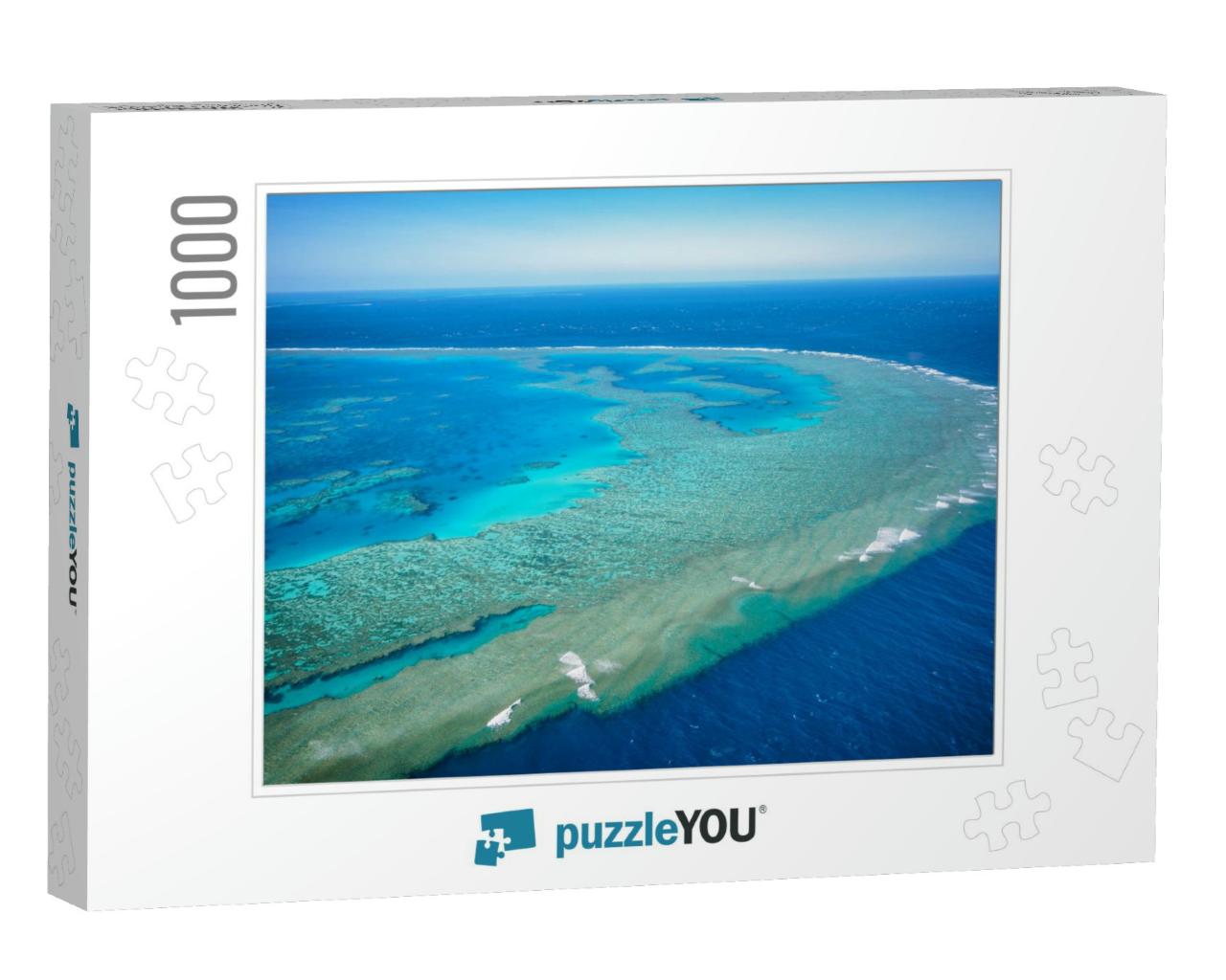 Aerial View of Great Barrier Reef in Whitsundays, Queensl... Jigsaw Puzzle with 1000 pieces