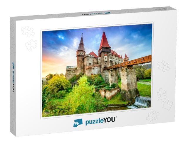 Hunyad Castle. Beautiful Panorama of the Corvins Castle w... Jigsaw Puzzle