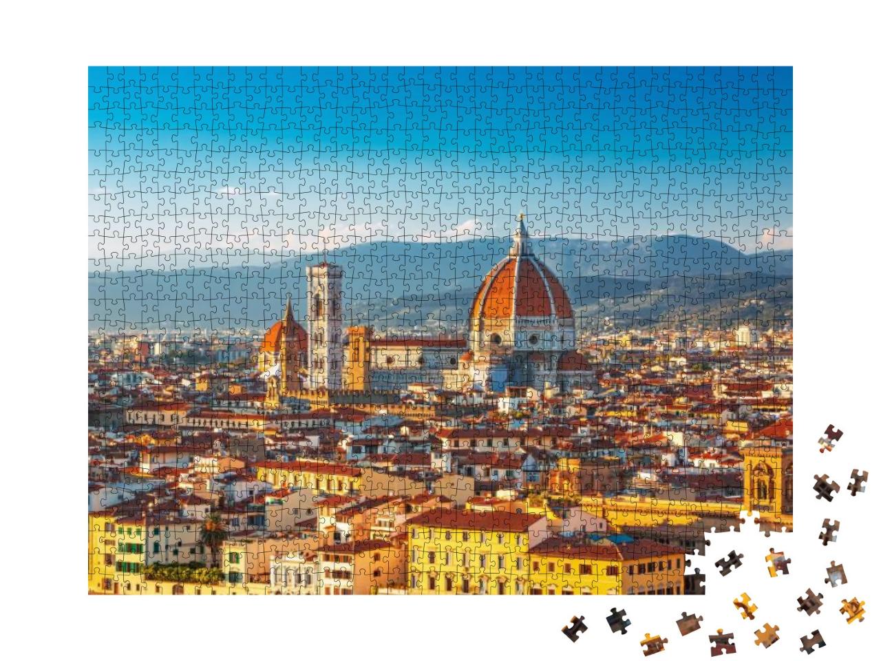 Beautiful View on Hart of Amazing Florence City & the Cat... Jigsaw Puzzle with 1000 pieces