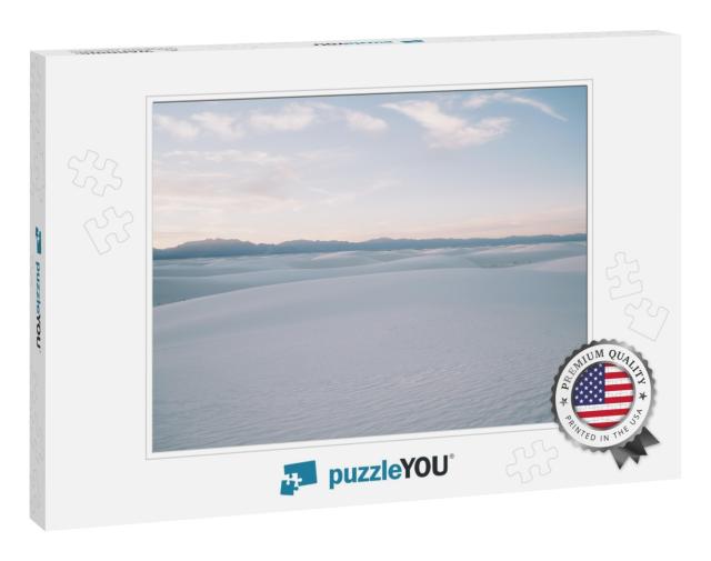 Skyline & Picturesque Landscape of Dim White Dunes of Whi... Jigsaw Puzzle