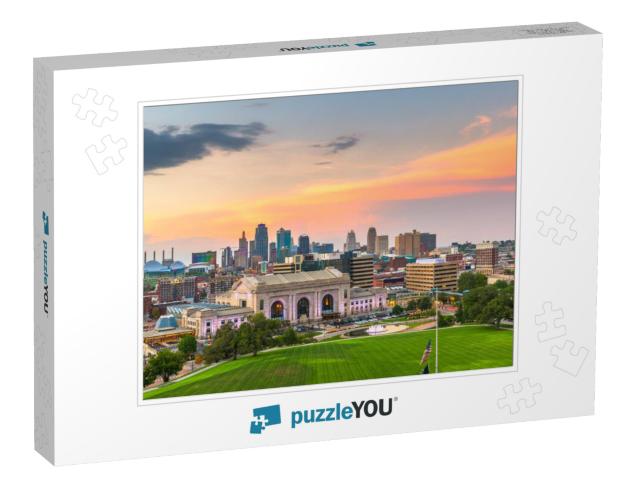 Kansas City, Missouri, USA Downtown Skyline with Union Sta... Jigsaw Puzzle