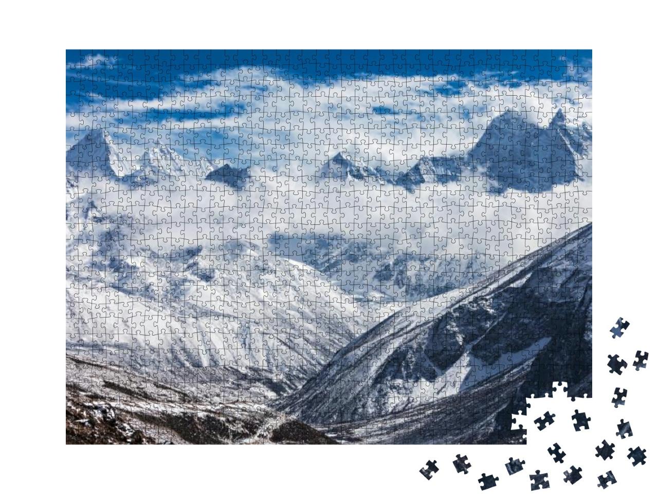 Mountains in Everest Region, Himalaya, East Nepal... Jigsaw Puzzle with 1000 pieces