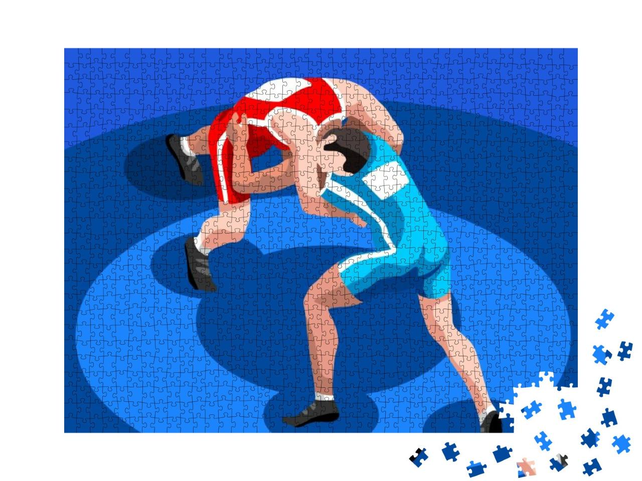 Freestyle Wrestling Greco Roman Athletes Summer Games Ico... Jigsaw Puzzle with 1000 pieces