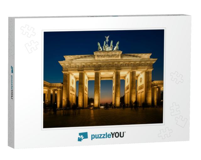 The Floodlit Brandenburg Gate in Berlin with a Few Fleeti... Jigsaw Puzzle