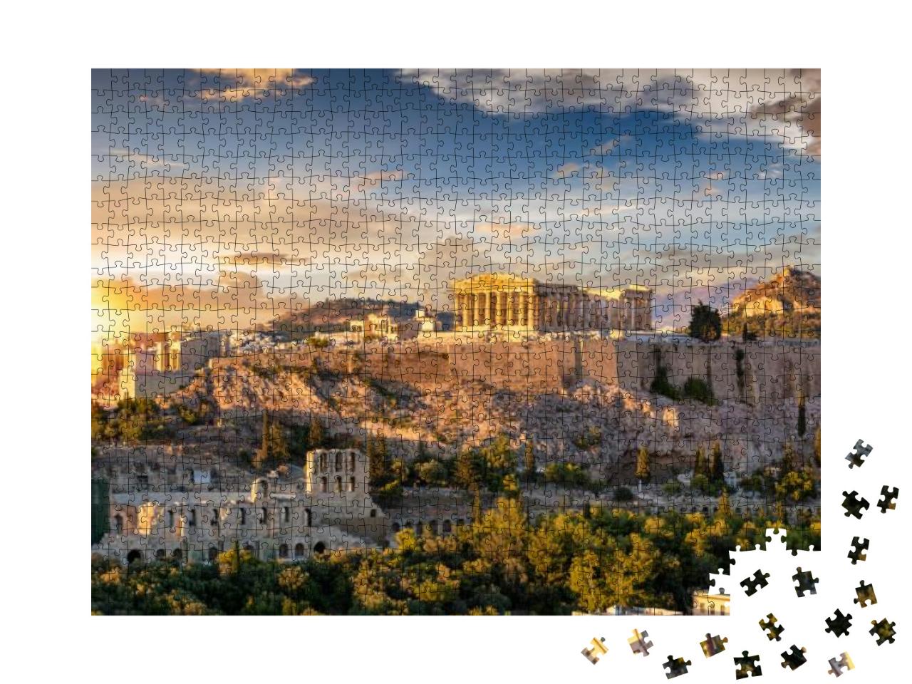 The Acropolis of Athens, Greece, with the Parthenon Templ... Jigsaw Puzzle with 1000 pieces