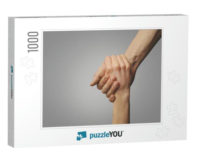 Help Friend Through a Tough Time. Rescue Gesture. Support... Jigsaw Puzzle with 1000 pieces