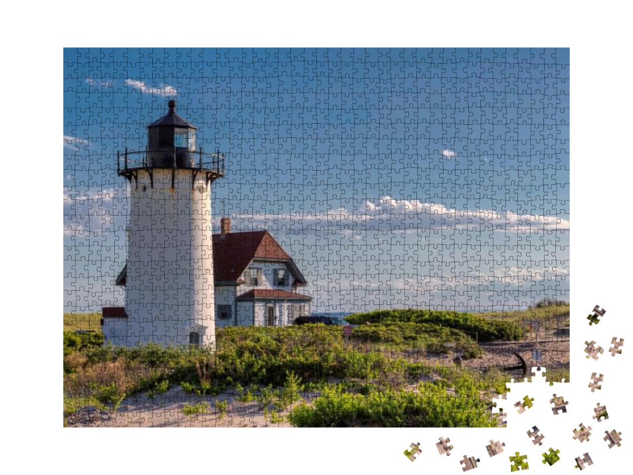 Race Point Light Lighthouse in Sand Dunes on the Beach At... Jigsaw Puzzle with 1000 pieces