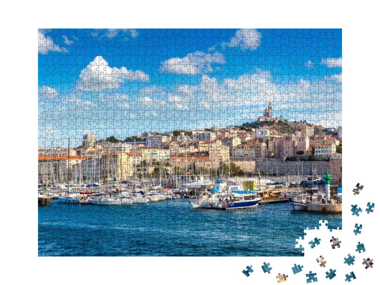 Aerial Panoramic View on Basilica of Notre Dame De La Gar... Jigsaw Puzzle with 1000 pieces