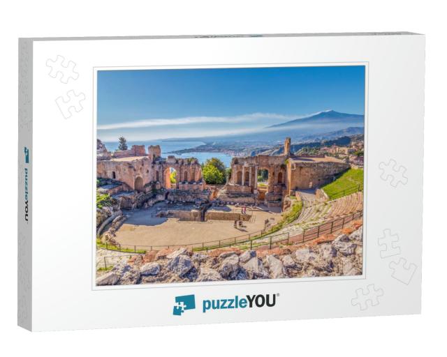 Ruins of the Ancient Greek Theater in Taormina, Sicily wi... Jigsaw Puzzle