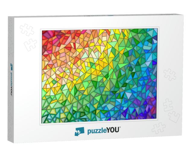 Abstract Stained Glass Background, the Colored Elements A... Jigsaw Puzzle