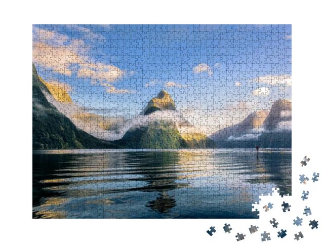 Mitre Peak At Milford Sound... Jigsaw Puzzle with 1000 pieces