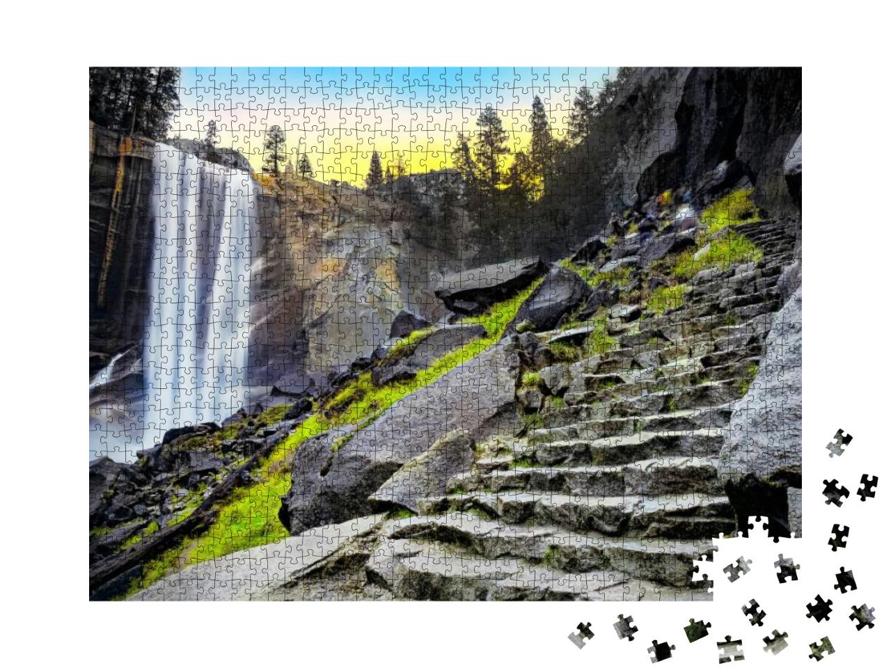 Vernal Falls At Dawn, Yosemite National Park, California... Jigsaw Puzzle with 1000 pieces