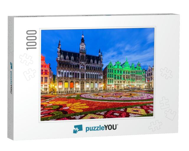 Brussels, Belgium. Grand Place During 2018 Flower Carpet... Jigsaw Puzzle with 1000 pieces