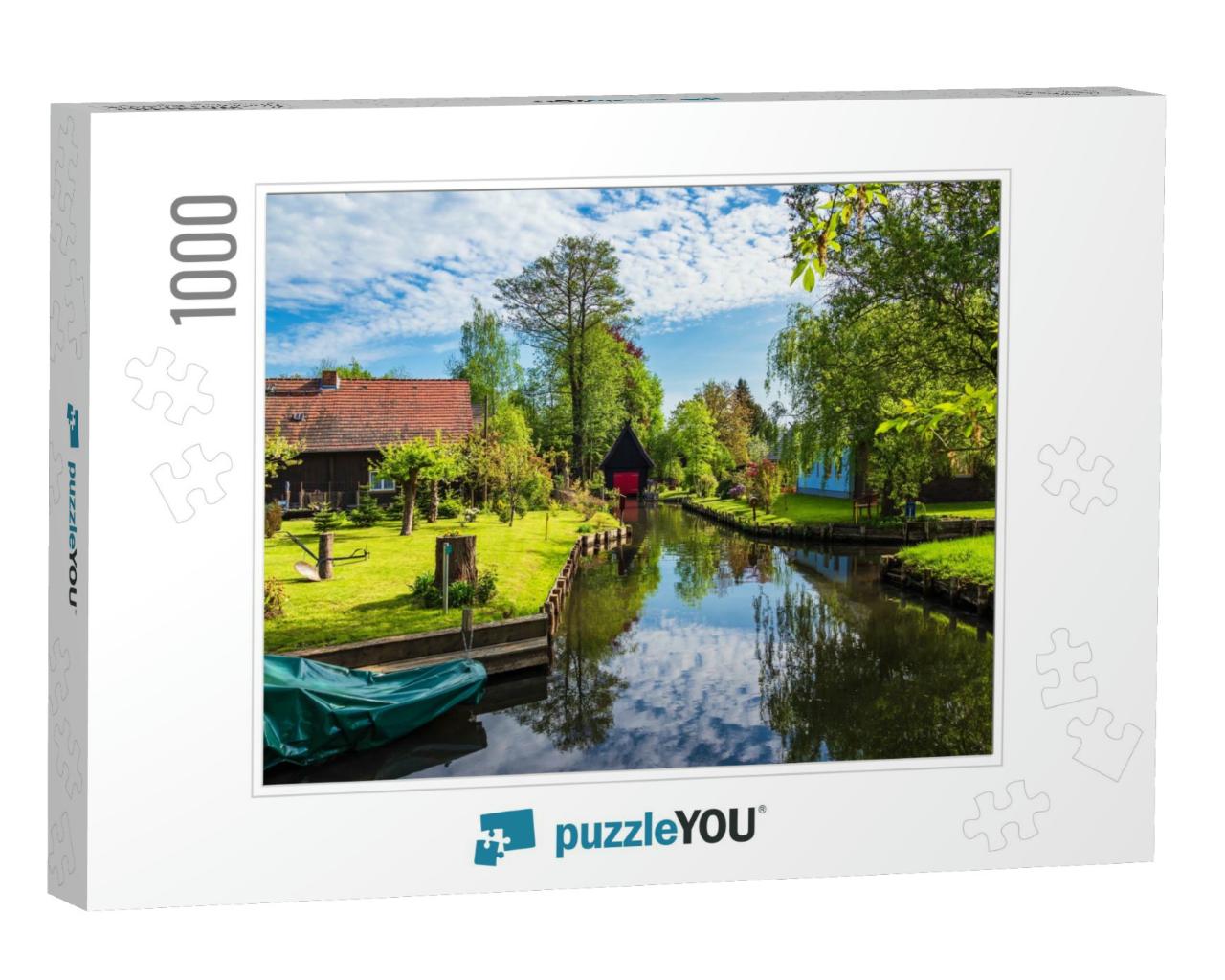 Landscape with Cottages in the Spreewald Area, Germany... Jigsaw Puzzle with 1000 pieces