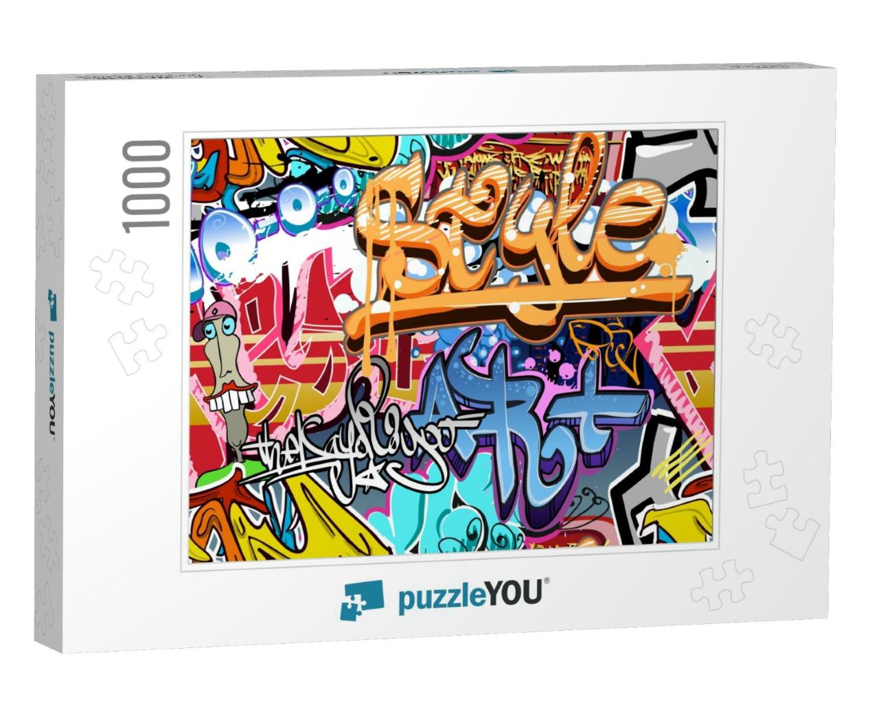 Graffiti Wall. Urban Art Background. Seamless Hip Hop Tex... Jigsaw Puzzle with 1000 pieces