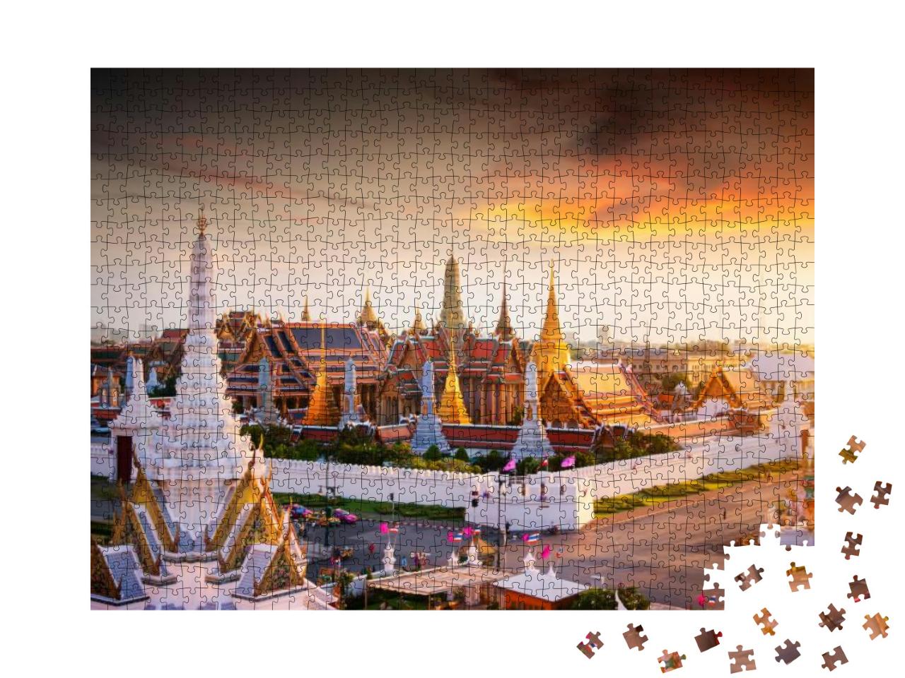 Grand Palace At Twilight in Bangkok, Thailand... Jigsaw Puzzle with 1000 pieces
