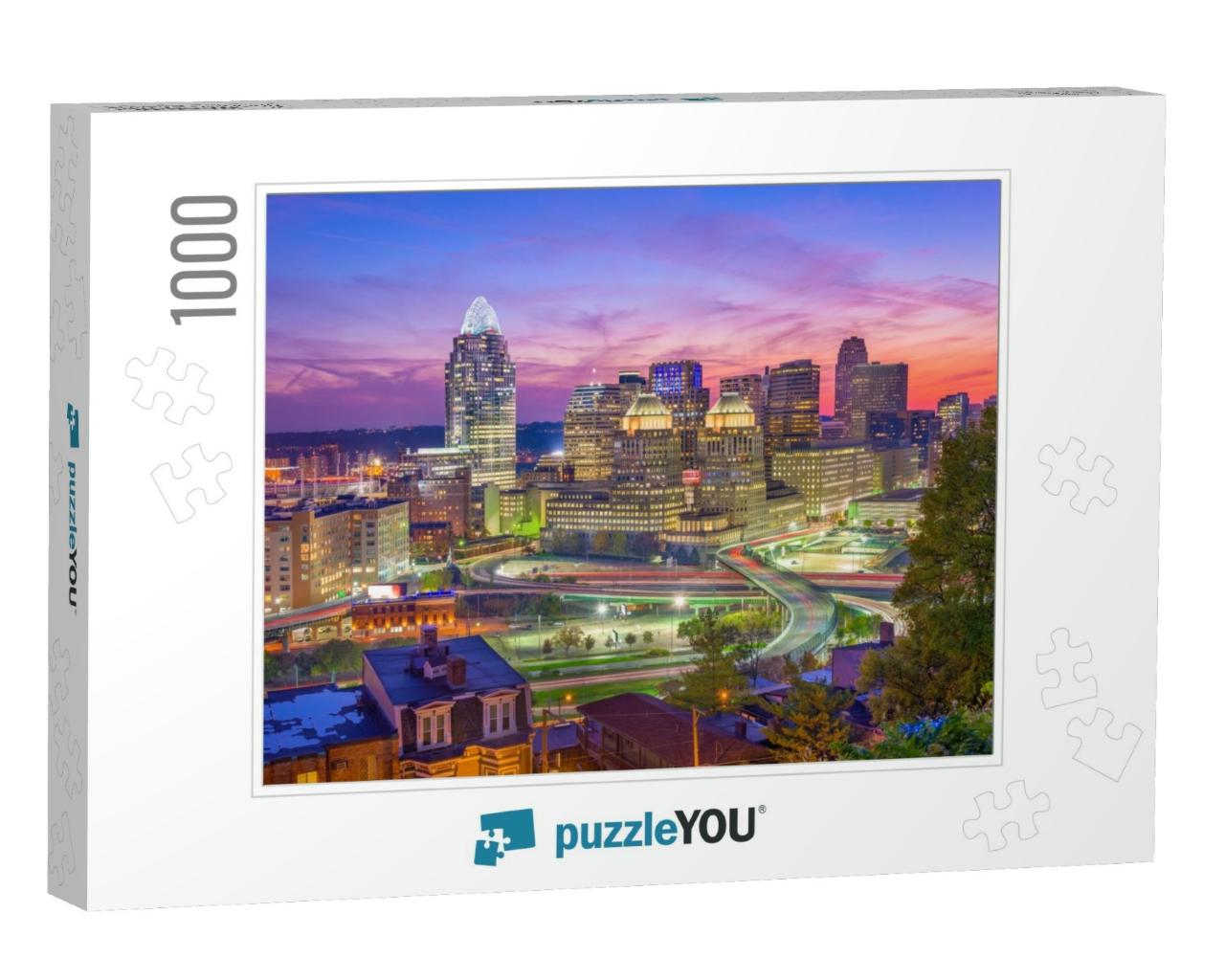 Cincinnati, Ohio, USA Downtown Cityscape At Dusk... Jigsaw Puzzle with 1000 pieces