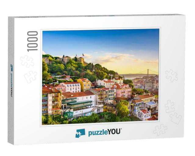 Lisbon, Portugal Skyline At Sao Jorge Castle in the After... Jigsaw Puzzle with 1000 pieces