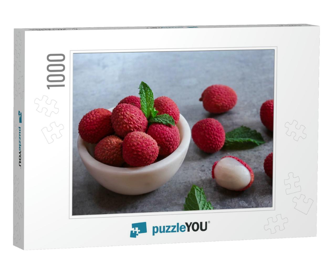 Fresh Lychee Fruits/ Litchi Still Life... Jigsaw Puzzle with 1000 pieces