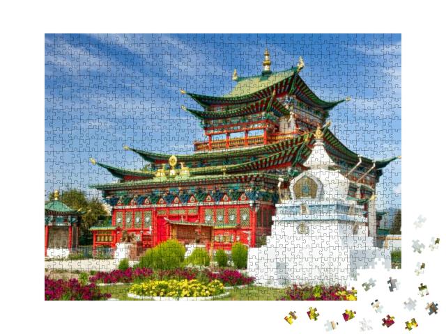 Ivolginsky Datsan Monastery is the Buddhist Temple Locate... Jigsaw Puzzle with 1000 pieces