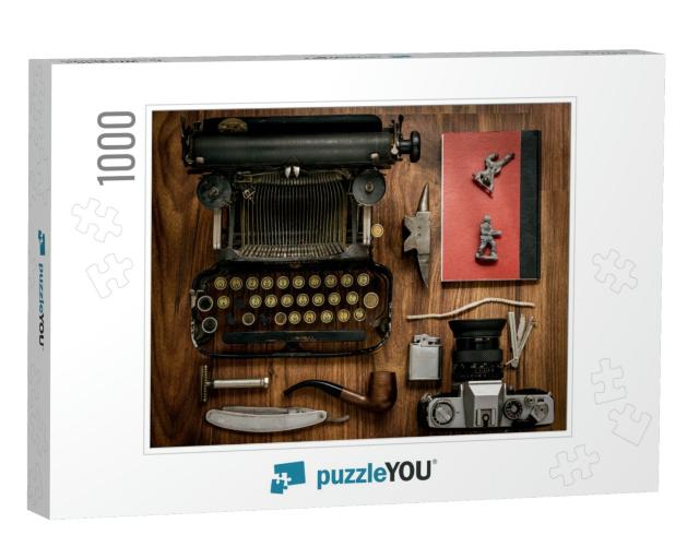 Flat Lay Hipster Vintage Objects... Jigsaw Puzzle with 1000 pieces