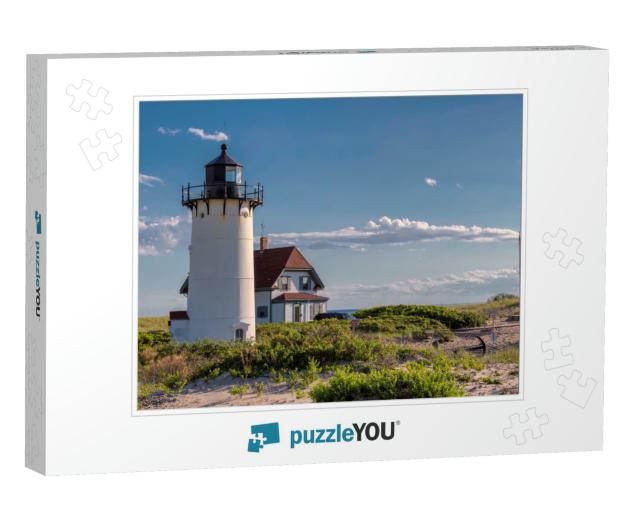 Race Point Light Lighthouse in Sand Dunes on the Beach At... Jigsaw Puzzle