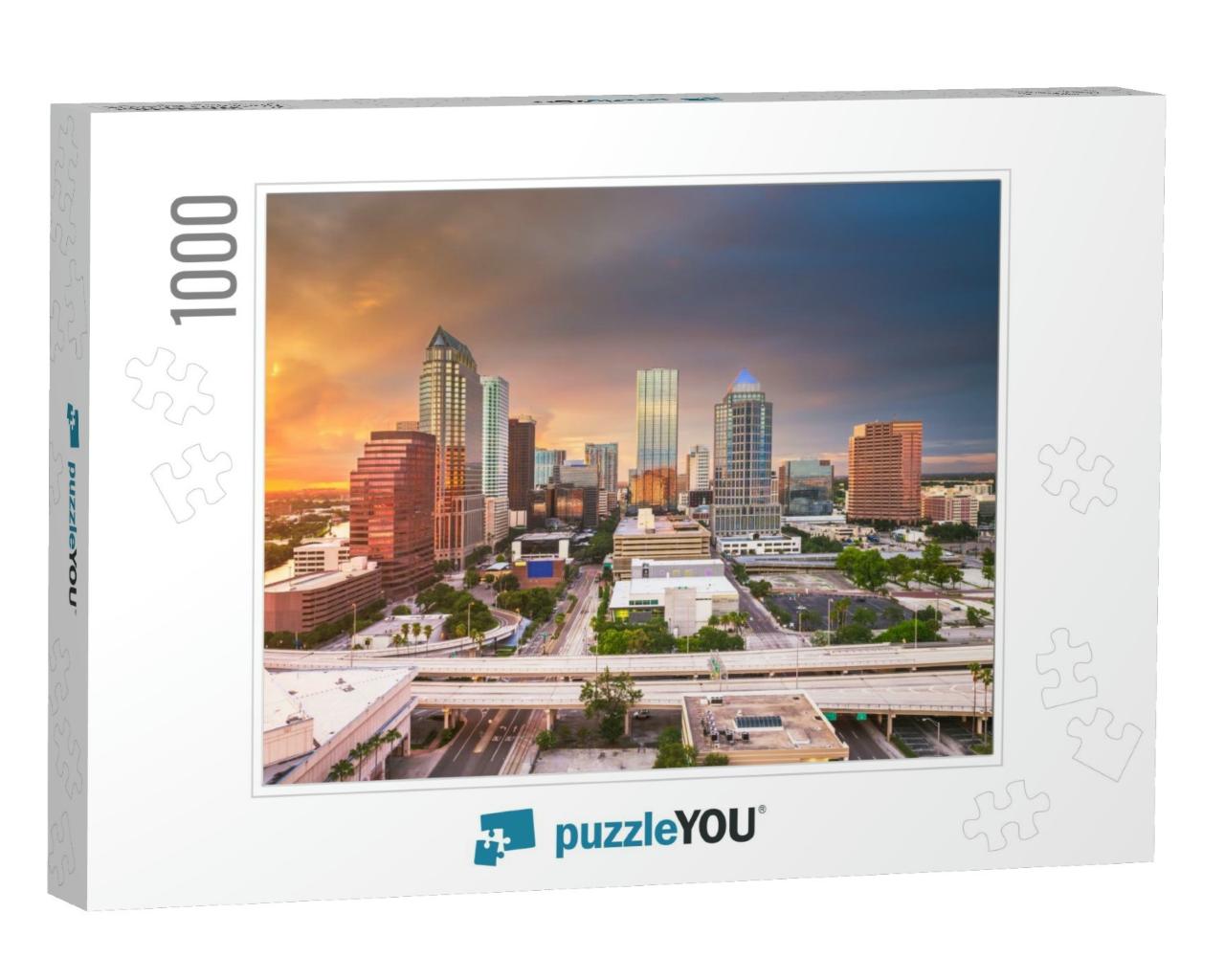 Tampa, Florida, USA Aerial Downtown Skyline At Dusk... Jigsaw Puzzle with 1000 pieces
