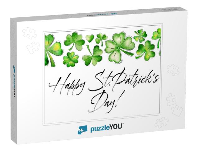 Border for St. Patrick's Day. Holiday Card with... Jigsaw Puzzle