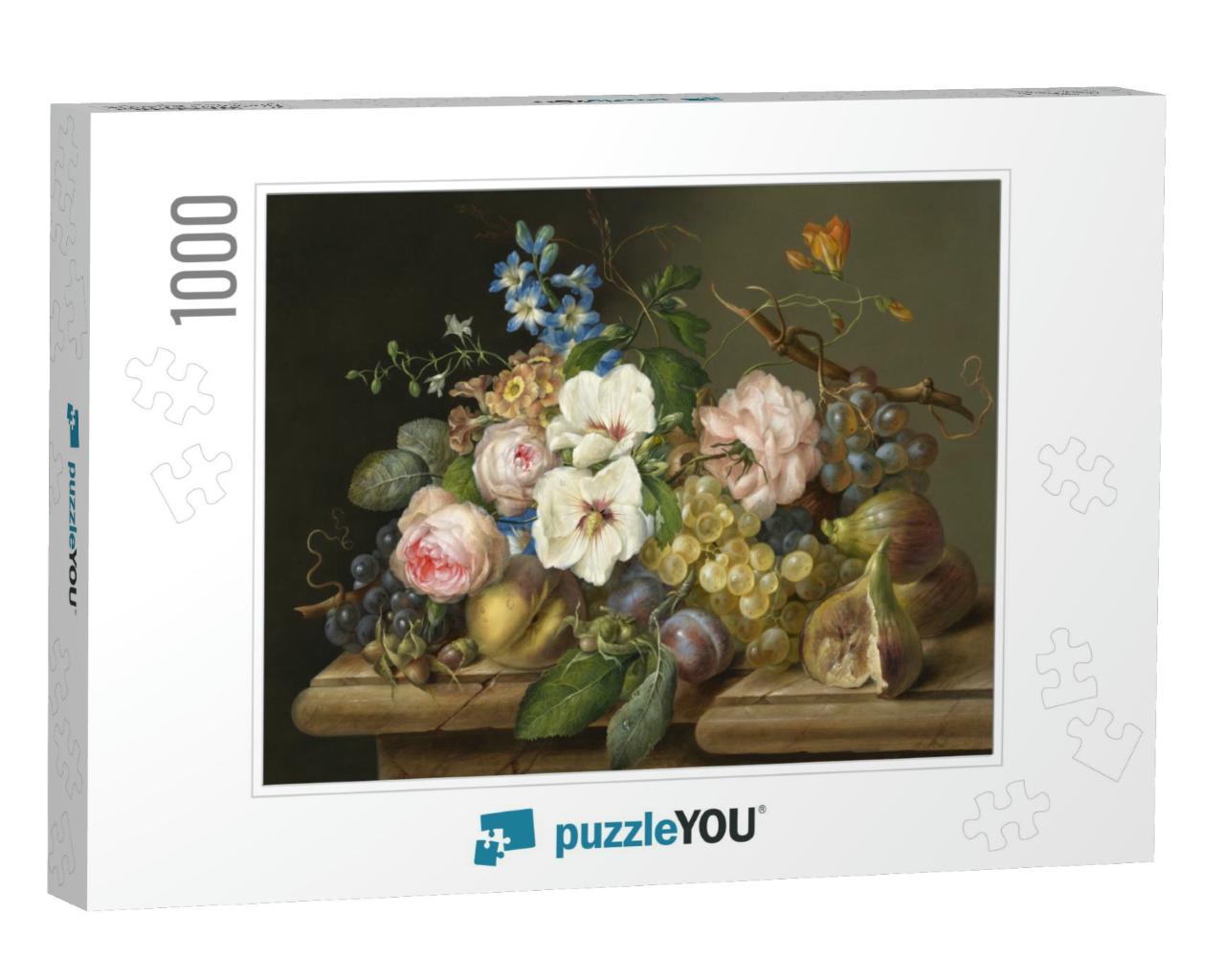Roses & Grapes. Still Life. in the Style of the Ancient D... Jigsaw Puzzle with 1000 pieces