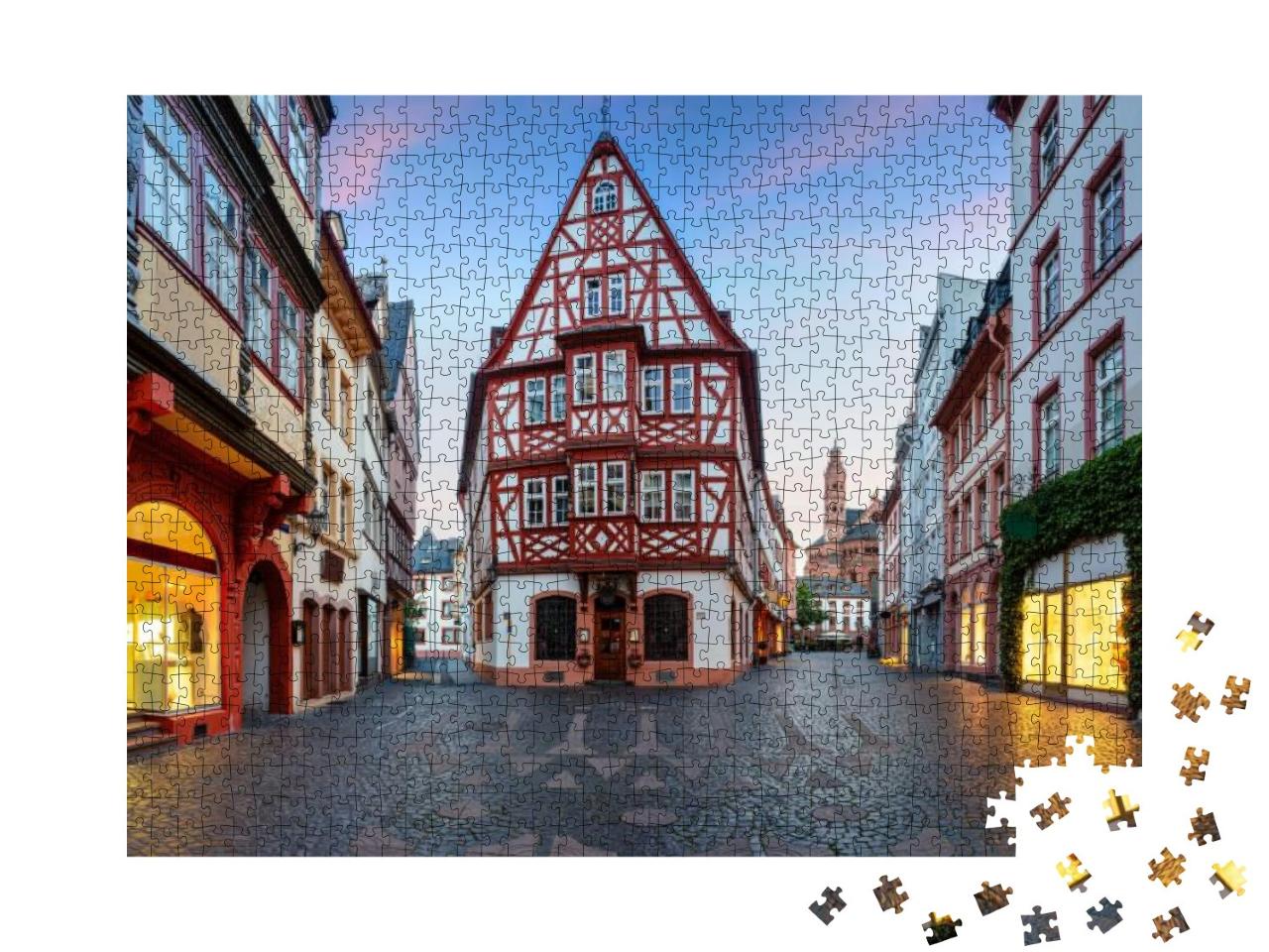 Mainz, Germany. Cityscape Image of Mainz Old Town During... Jigsaw Puzzle with 1000 pieces