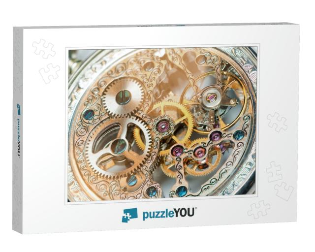 Close View of a Vintage Beautiful Watch Mechanism... Jigsaw Puzzle