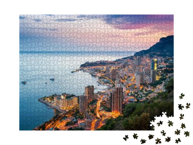 Evening View of Montecarlo, Monaco, Cote Dazur, Europe... Jigsaw Puzzle with 1000 pieces