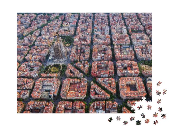 Aerial View of Barcelona Example Residential District & F... Jigsaw Puzzle with 1000 pieces