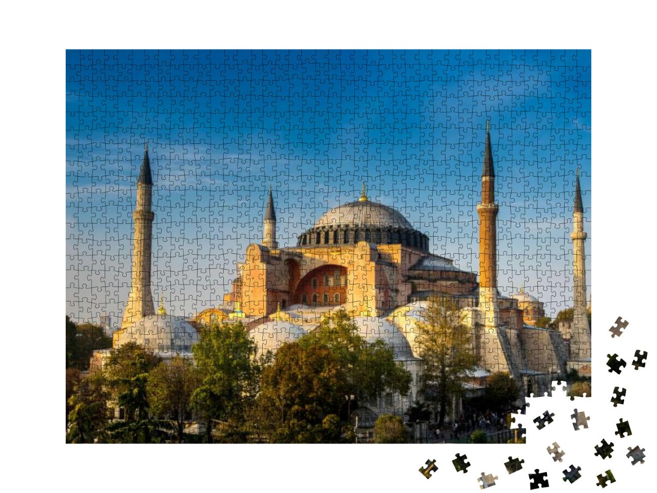 View of Hagia Sofia, the Famous Landmark of Istanbul Turk... Jigsaw Puzzle with 1000 pieces