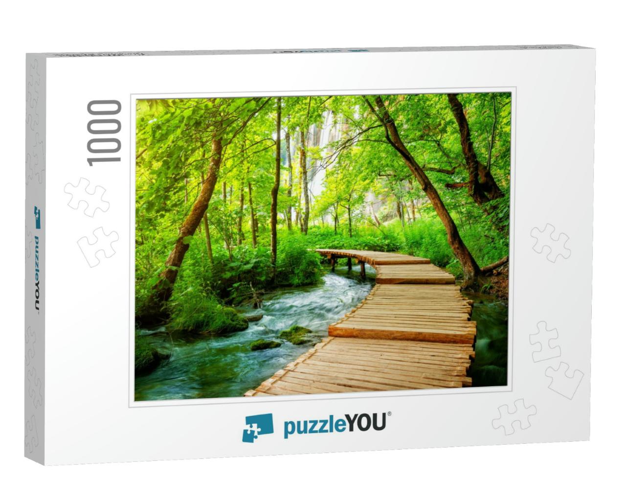 Beautiful Wooden Path Trail for Nature Trekking with Lake... Jigsaw Puzzle with 1000 pieces