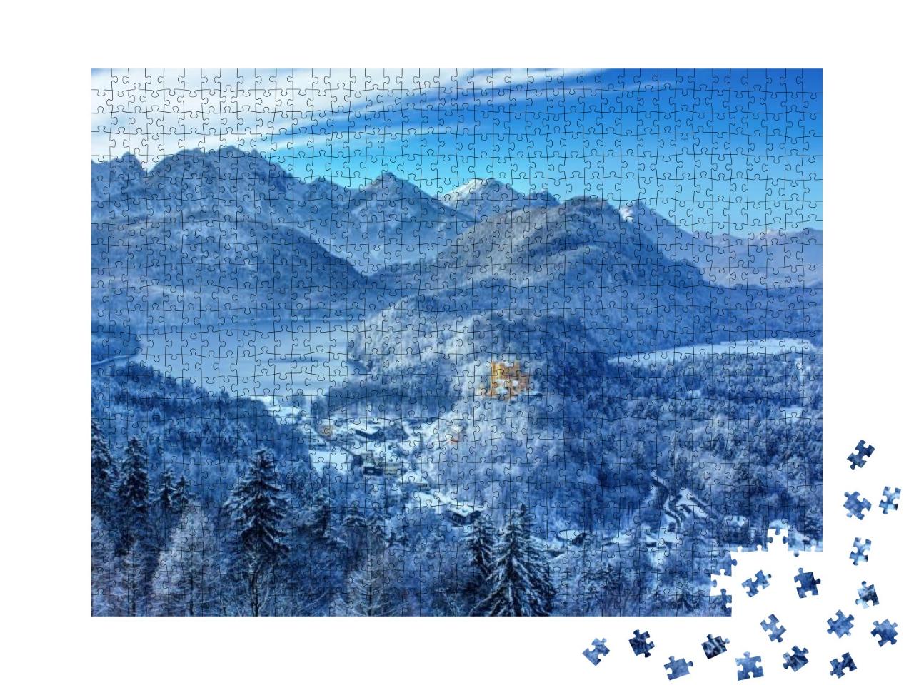View of the Valley & the Castle Hohenschwangau... Jigsaw Puzzle with 1000 pieces