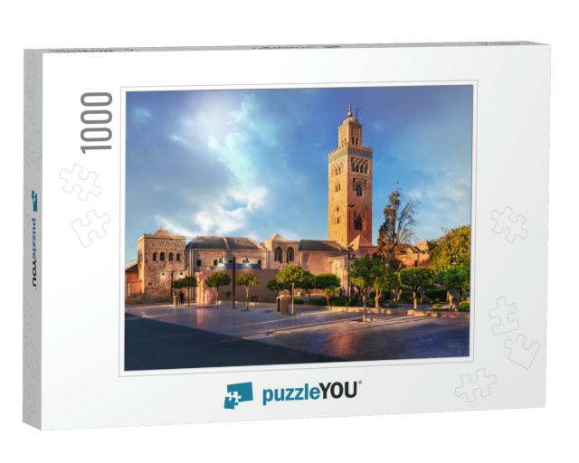 Koutoubia Mosque Minaret Located At Medina Quarter of Mar... Jigsaw Puzzle with 1000 pieces
