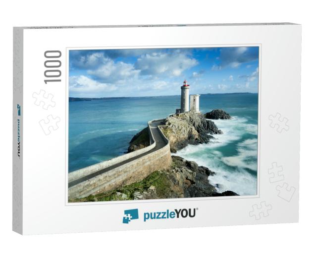 View of the Phare Du Petit Minou in Plouzane, Brittany, F... Jigsaw Puzzle with 1000 pieces