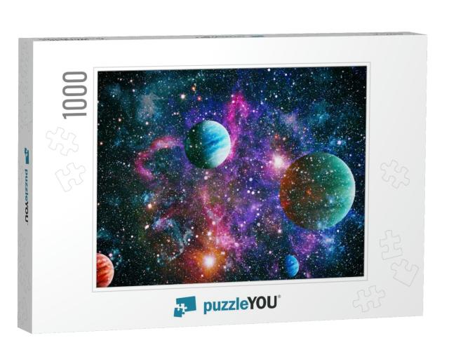 Planet in Space with Sun Flash. Elements of This Image Ar... Jigsaw Puzzle with 1000 pieces