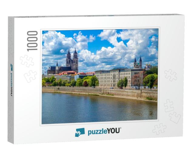 View Across Magdeburg, the Capital City of Saxony Anhalt... Jigsaw Puzzle with 1000 pieces